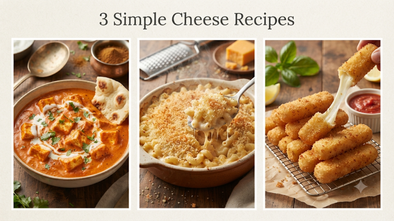 3 Simple cheese Recipes From Appetizers to Curry