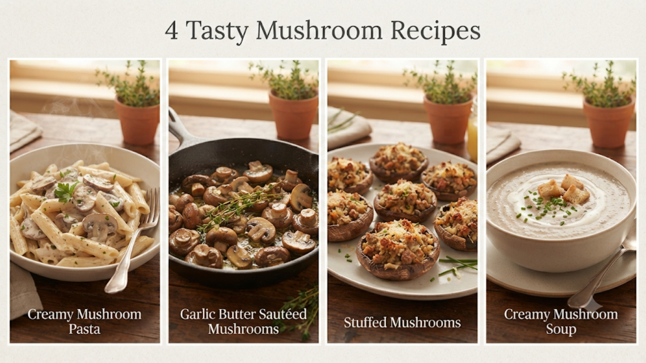 4 Tasty Mushroom Recipes From Soup to Pasta